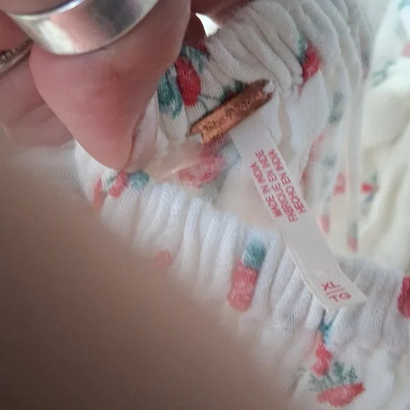 Free People Floral Print Blouse with Puff Sleeves XL - Picture 5 of 6